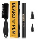 Beard Pencil Filler for man Water Proof Beard pen and beard brush Long Lasting Coverage Natural Finish, Male Mustache Repair Shape, Effective Enhance Facial Hair ï¼Ë†BLACKï¼â€°