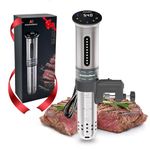 KitchenBoss Sous Vide Cooker Ultra-Quiet Immersion-Circulator: Stainless Steel | G310 Silver Machine Brushless DC Motor |1100 Watts | IPX7 Waterproof