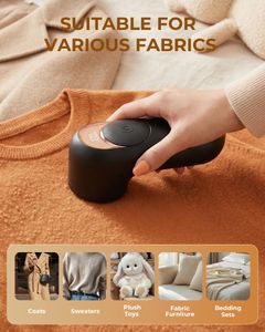 Rechargeable Fabric Shaver – Black Lint Remover for Clothes