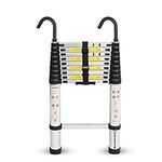 NORTHERN STONE Telescopic Ladder 2.6M / 8.5FT Multi-Purpose Aluminium Loft Ladder Extendable, Collapsible and Portable, Max Load 150kg/330lb, Adjustable Step, EN131 (2.6m)