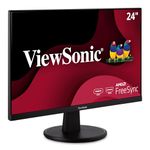 ViewSonic VA2447-MHU 24 Inch Full HD 1080p USB C Monitor with Ultra-Thin Bezel, AMD FreeSync, 75Hz, Eye Care, 15W Charging, HDMI, and VGA Inputs for Home and Office