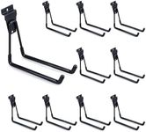 BELLO YON Slatwall Hooks Heavy Duty Slat Wall Accessories Garage Large U Hooks Storage Utility Hanging Hooks for Garage Organizers, Black(10 Pack)