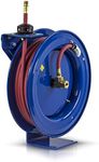 Coxreels P-LP-350 Retractable Air/Water Low-Pressure Hose Reel, P Series, 3/8” x 50’, 300 PSI - Easy-to-Use Compact Design- Heavy-Duty Steel Construction, Made in the USA