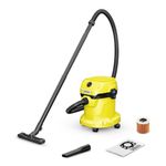 KÄRCHER Wet and Dry Vacuum Cleaner WD 2 Plus V-15/4/18/C Blowing function, Power: 1000 w, steel container: 15 L, suction hose: 1.8m, incl. cartridge filter, floor & crevice nozzle