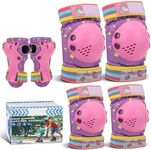 Kids Knee Pads for Girls Boys Toddler 3-8 Years Old Knee and Elbow Pads with Wrist Guards Youth Protective Gear Set for Skateboard Cycling Roller Bike Inline Scooter Skating