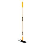 True Temper 28112100 2-Prong Steel Weeder Hoe with 54 in. Hardwood Handle with Cushion Grip