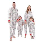 Matching Christmas Onesies Pajamas for Family, Holiday PJs for Women/Men/Kids/Couples/Adult, Vacation Cute Printed Loungewear Sleepwear (White-Snowman, Women XL)