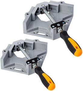MaxxGeek 2pcs Right Angle Woodworking Clamp, With Adjustable Aluminum Alloy Swing Jaw, Single Handle Clamps, For Welding, Woodworking