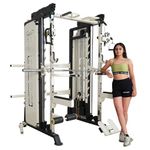 GAMMA FITNESS Functional Trainer with Smith Machine FTS-701 MS Luxury with Metal Stack, Imported Bearings & Premium Body Covers | All in ONE Gym Machine