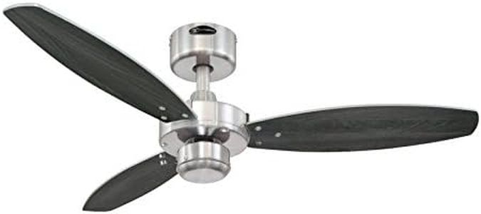 72289 Jet I, moderner 105 cm Deckenventilator von Westinghouse Lighting, Ausführung in gebürstetem Nickel