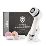 Atreo Electrical Facial Cleansing Brush - 6 Brush Heads for Deep Skin Cleaning, Exfoliating, Massaging and Full Body Spa Treatment - IPX7 Waterproof - USB Rechargeable Dock with Travel Bag