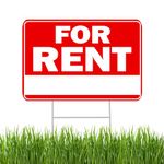 For Rent Yard Sign Double Sided With Stake Large 17 Inch By 13 Inch Stand