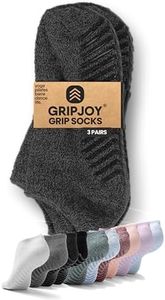 Grip Socks for Women - Pilates Socks with Grips for Women - Non Slip Socks Womens - Grippy Socks for Women - 3 Pairs