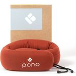 Pono Neck Cradle Travel Pillow for Airplanes, Trains & Cars- No More Neck Pain Or Head Nods- 360 Degree Adjustable Support Fits All Adults & Maintains Infinity Pillow Shape-Compact Fold & Go Design