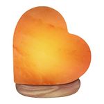 Himalayan Glow 944AC USB Salt Lamp Night Light, Himalayan Romantic Heart Crystal Table Neem Wood Base/LED Bulbs, 4 LBS