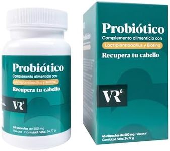 VR6 - Probiótico Anticaida Capilar con Biotina para el Cabello. Estimula el Crecimiento del Pelo y Mejorar la Disbiosis Intestinal. Vitaminas para el Cabello Piel y Uñas Mujeres y Hombres 45 und
