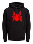 Adam White Unisex Cotton Blend Regular Fit Spider Hoodie & Sweatshirt (Black)