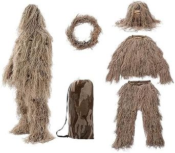 SETLUX Ghillie Suit for Men, Gilly Suit for Adults Camo Hunting Clothes 3D Woodland Camouflage Suits for Hunting, Forest, Jacket, Pants, Hood, Carry Bag