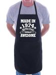 Print4U 50th Birthday Made In 1974 BBQ Cooking Funny Novelty Apron (Black, One Size)