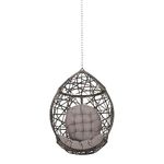 Christopher Knight Home 313485 Derek Outdoor/Indoor Wicker Hanging Chair with 8 Foot Chain (NO Stand), Gray