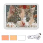 HIUKCOLED Wireless Battery Powered A3 Light Pad, 3 Colors Stepless Dimmable and 6 Levels Brightness Light Board, Rechargeable LED Light Tracing Box for Diamond Painting,Cricut Weeding Vinyl Tools