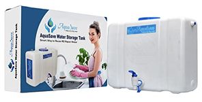 AquaSave RR without auto sensor RO waste water storage portable translucent white color tank 15 liters with tap | food grade HDPE plastic tank | wall mountable with clamps| suitable with all type of water purifiers