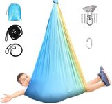 ackwrap Sensory Swing for Kids Adults 360° Swivel Hanger, Indoor Therapy Swing Holds up to 300lbs Double Layer Yellow-Blue