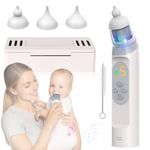 Nasal Aspirator Pro for Baby, Portable Baby Nose Cleaner Sucker with 3 Silicone Tips, Adjustable Suction, Newborn and Child Friendly, Electric Nose Suction, Built-in Music & Light