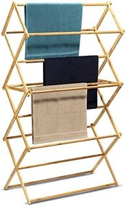 Bartnelli Bamboo Laundry Drying Rack for Clothes, Wood Clothing Dryer, Extreme Stability, Heavy Duty Built, Foldable, Collapsible Space Saving | 2 Size Tiers, Pre-Assembled (X-Large - BDR-552)