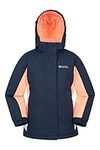 Mountain Warehouse Honey Kids Ski Jacket - Snowproof, Fleece Lined Snow Coat with Hood - Boys and Girls Winter Warm Skiing, Snowboarding & Outdoors Black Iris Navy 9-10 Years