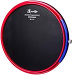 HUN Drum Practice Pads,12 Inch real feel drum head feel Silicone Practice Pad, Sand-Wire Integrated System Marching Pad,Beginner Snare Drum Training Pad, M-12 Red with one pair of Marching Drumstick