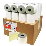 (32 Rolls) 2 Ply Carbonless Rolls 3" X 95 Feet White/Yellow Receipt Paper POS Cash Register Two Ply White/Canary for Star Micronics SP700 SP2000 UP389 Omni 480 TMU 220 250 Require Ribbons ERC30/34/38