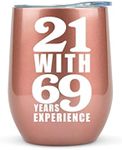 90th Birthday Gifts for Women Funny - 12 Ounce 21 with 69 years Experience Wine Glass 90th Birthday Gifts for Her, 90 Year Old Gifts for Women, 1934 Birthday Gifts For Women Gifts For Women Turning 90