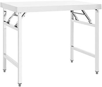 'vidaXL Stainless Steel Folding Work Table, 100x60x80 cm - Ideal for Kitchen, Bars, Restaurant, Commercial Use
