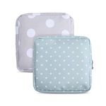 Sanitary Napkin Storage Bag,2pcs Menstrual Cup Pouch,Cotton Cloth Portable Sanitary Napkin Pads Storage Bags Feminine Menstruation First Period Bag for Teen Girls Women Ladies(Dots)