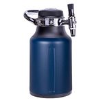 GrowlerWerks uKeg Go Carbonated Growler and Craft Beverage Dispenser for Beer, Soda, Cider, Kombucha and Cocktails, Amazing Gift for Beer Lovers, 64 oz, Midnight