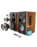 5.3 Bluetooth Bookshelf Speakers | Hifi Bluetooth Stereo | 100W Studio Monitors | Xtra Bass & 3 Drivers Hifi Speakers | Multi-Connection Options, Remote Control, USB Playback | Majority D100