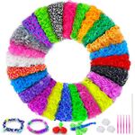 ROSHUKG 5100 Loom Bands Refill Kit, 24 Colours Rubber Band Making Kit for Kids Weaving DIY Crafting Gift