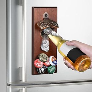 Gifts for Men Dad, Wall Mounted Magnetic Beer Bottle Opener, Anniversary Birthday Gift for Him Husband Grandpa, Cool Stuff Gadgets Housewarming Wedding Beer Presents Mancave