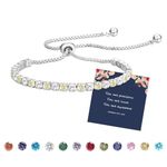 Fehki Bracelet for Womens Silver Tennis Bracelets Birthstone Dainty Bracelet Crystal Zirconia Bracelet Birthday Christmas Jewellery Gifts for Mum Sisters Girlfriend