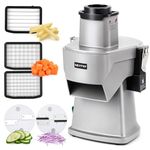 NEWTRY Electric Vegetable Dicer&Slicer, 4 in 1 Commercial Veggie Processor for Dicing, Shredding, Slicing&Slitting, Cube Cutter, French Fries Chips Slicer, Easy to Clean, Blade Replaceable
