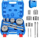 DEHUIWI 9PCS Masonry Hole Saw, Concrete Hole Saw Kit 4 Inch SDS Plus Max Bit Shank for Cement Brick Wall, Carbide Hole Saw Kit 30 40 65 80 100 MM, Diamond Drill Core Bit for Brick, Cement, Stone