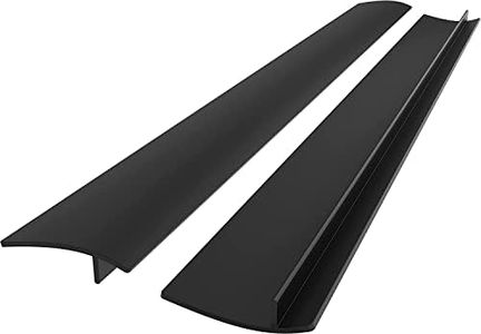 Silicone Kitchen Stove Gap Covers, Kitchen Counter Gap Anti-Slip Non-Tacky Filler Seals Spills Between Counter, Stovetop, Oven, Washer, heat-resistant，Set of 2 (30 Inches, Black)