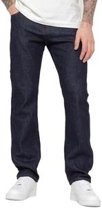 BRAND KRUZE Mens Straight Leg Jeans Casual Cotton Regular Fit Denim Pants for All Waist Sizes KZ109 Indigo 32W / 29L