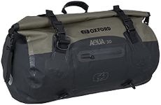 Oxford Aqua T30 Motorcycle Roll Bag Khaki/Black Bike Luggage Waterproof