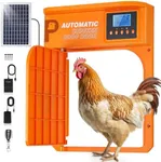 Proshine Upgrade Door Opening, Automatic Chicken Coop Door, Solar Powered Chicken Coop Door, Light Sensor&Timer, Remote Control, Multiple Power Options with Solar Panel