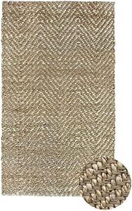 HAMID - Jute Rug, Alcazar Rug, 100% Natural Jute Fibre, Hand Woven, Soft Rug and High Strength Rug for Living Room, Dining Room, Bedroom, Hallway Rug - Natural (110 x 60 cm)