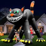 UniqSeason 14FT Giant Halloween Inflatable Black Cat, Blow up Halloween Decoration Built-in 7 LED for Halloween Decoration Outdoor Indoor Home Party Supplies Halloween Lawn Decor