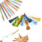 50 Pcs Cat Toys, Cat Tube Spring Toy, Interactive Cat Toy for Indoor Cats, BPA-Free Colorful Cat Plastic Coil for Kitten to Swat, Bite, Hunt (Random Color)