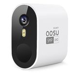 aosu WirelessCam Max C6S Wireless Home Security Add-on Camera, Requires HomeBase, 5MP Ultra HD, Radar Motion Detection, 166 Degree Wide View, 365-Day Battery Life, Spotlight, Color Night Vision